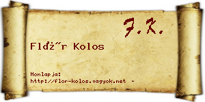Flór Kolos névjegykártya