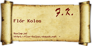 Flór Kolos névjegykártya