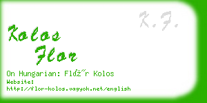 kolos flor business card